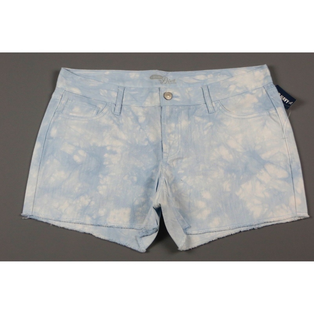 NWT_ OLD NAVY Diva Blue Tie Dye 3.5" jean shorts
